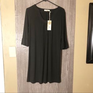 Black boutique dress with 3/4 bell sleeve